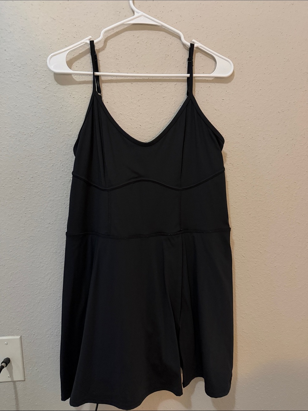 JoyLab Black Mini Slip Dress with Adjustable Spaghetti Straps